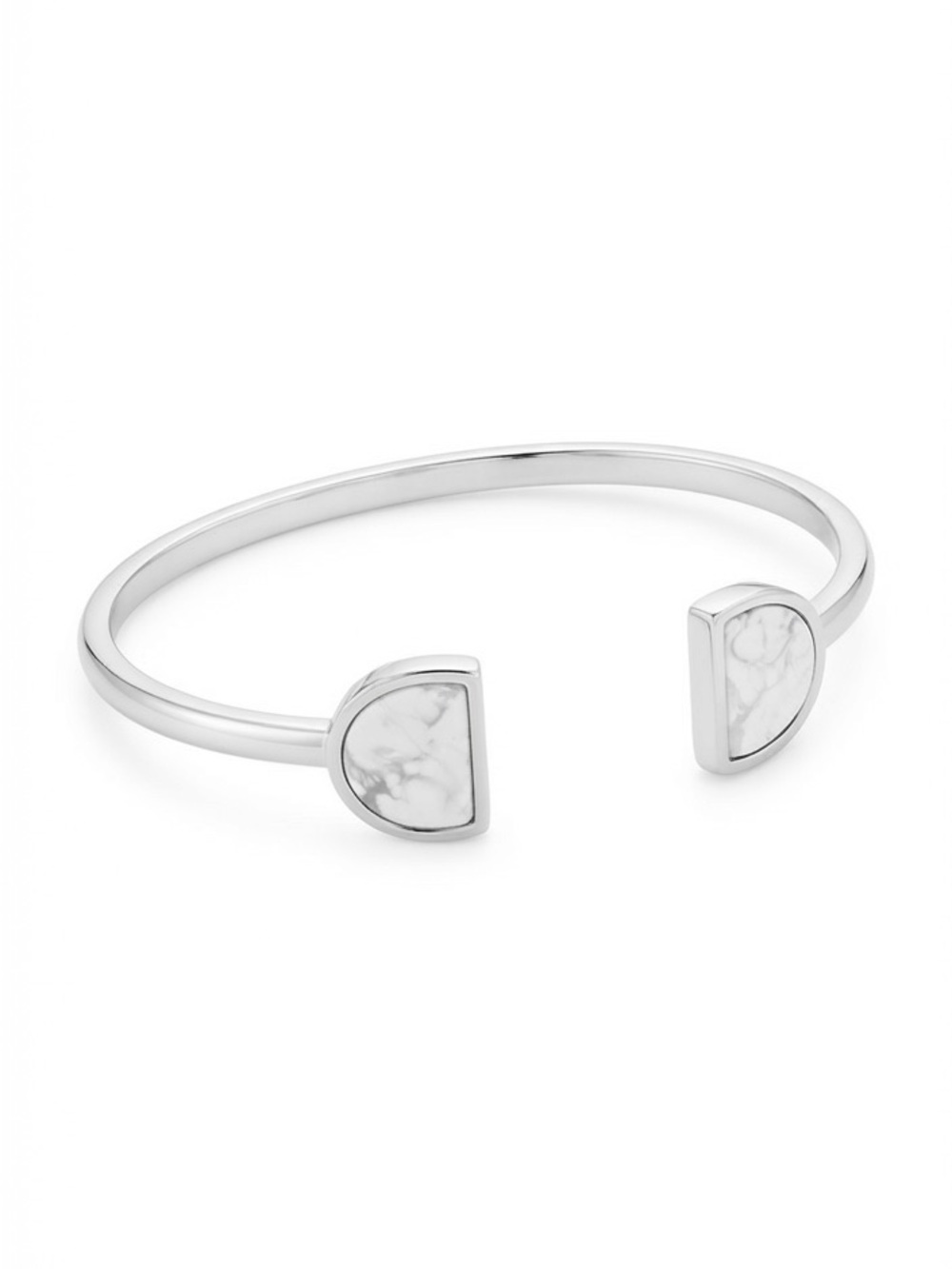 Kendra Scott Silver-Tone White Howlite Luna Geometric Cuff Bracelet